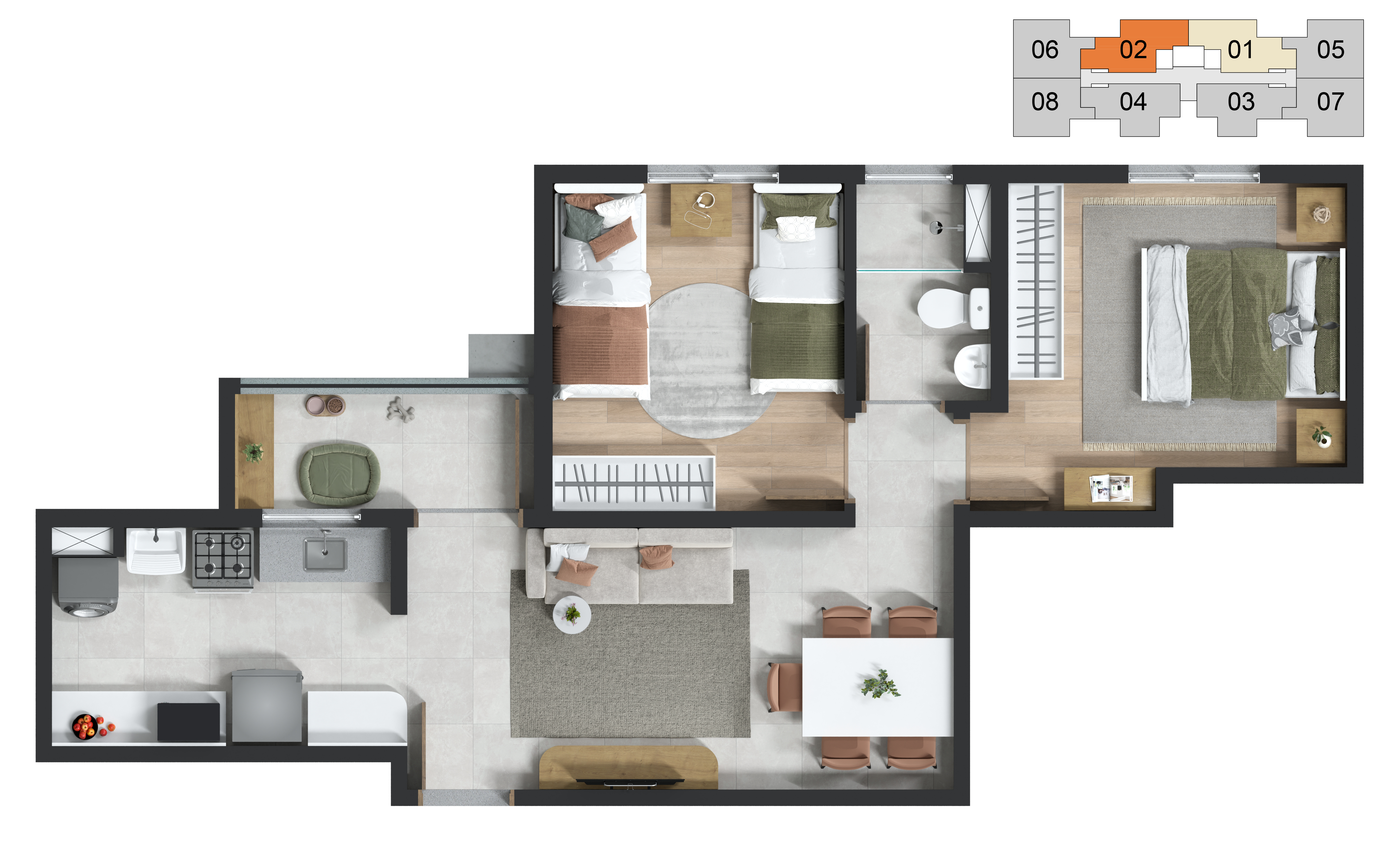 2- Planta 2D - tipo 2 - mosca