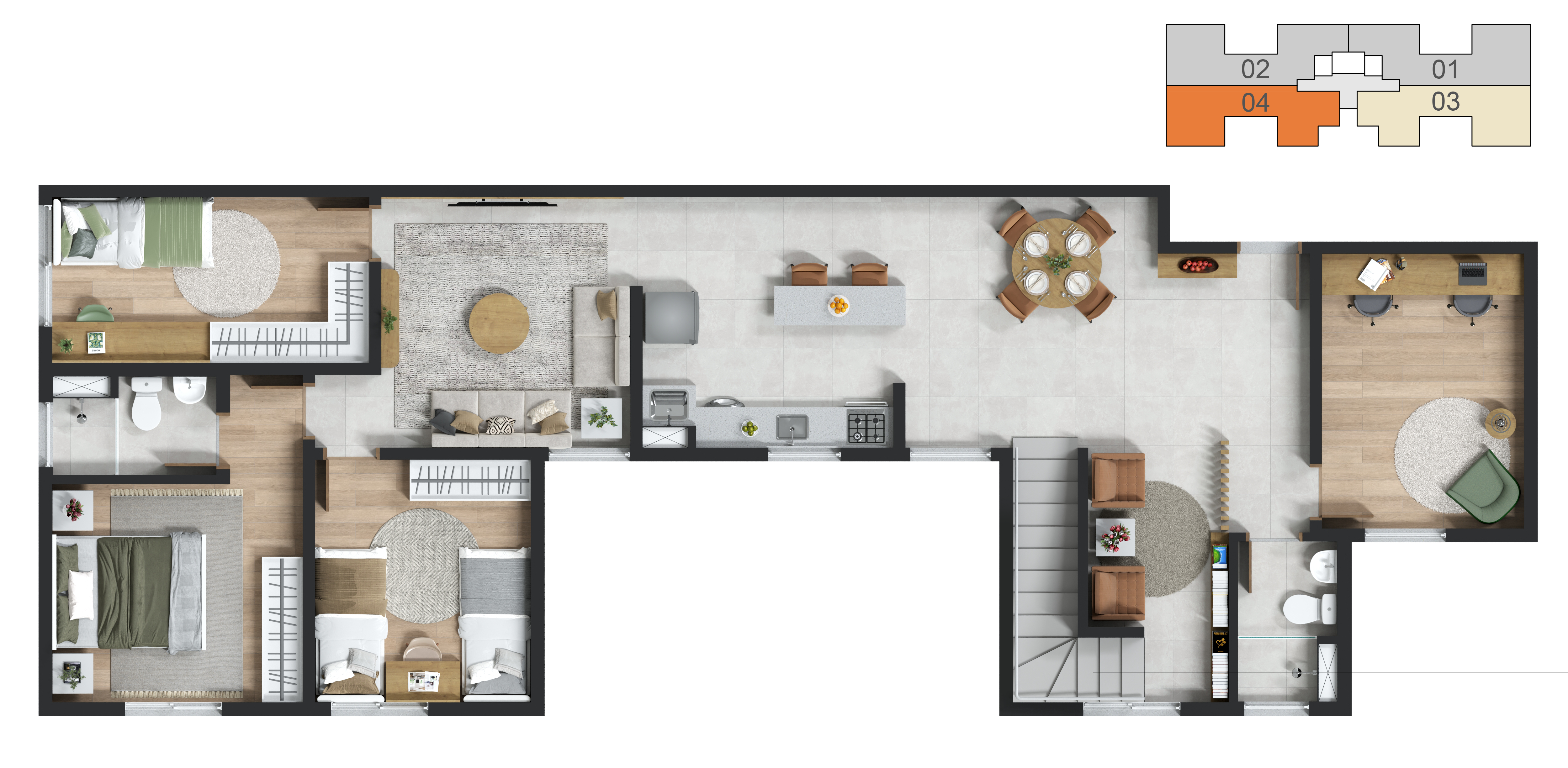 6- Planta 2D - cobertura - 1º pavimento - mosca
