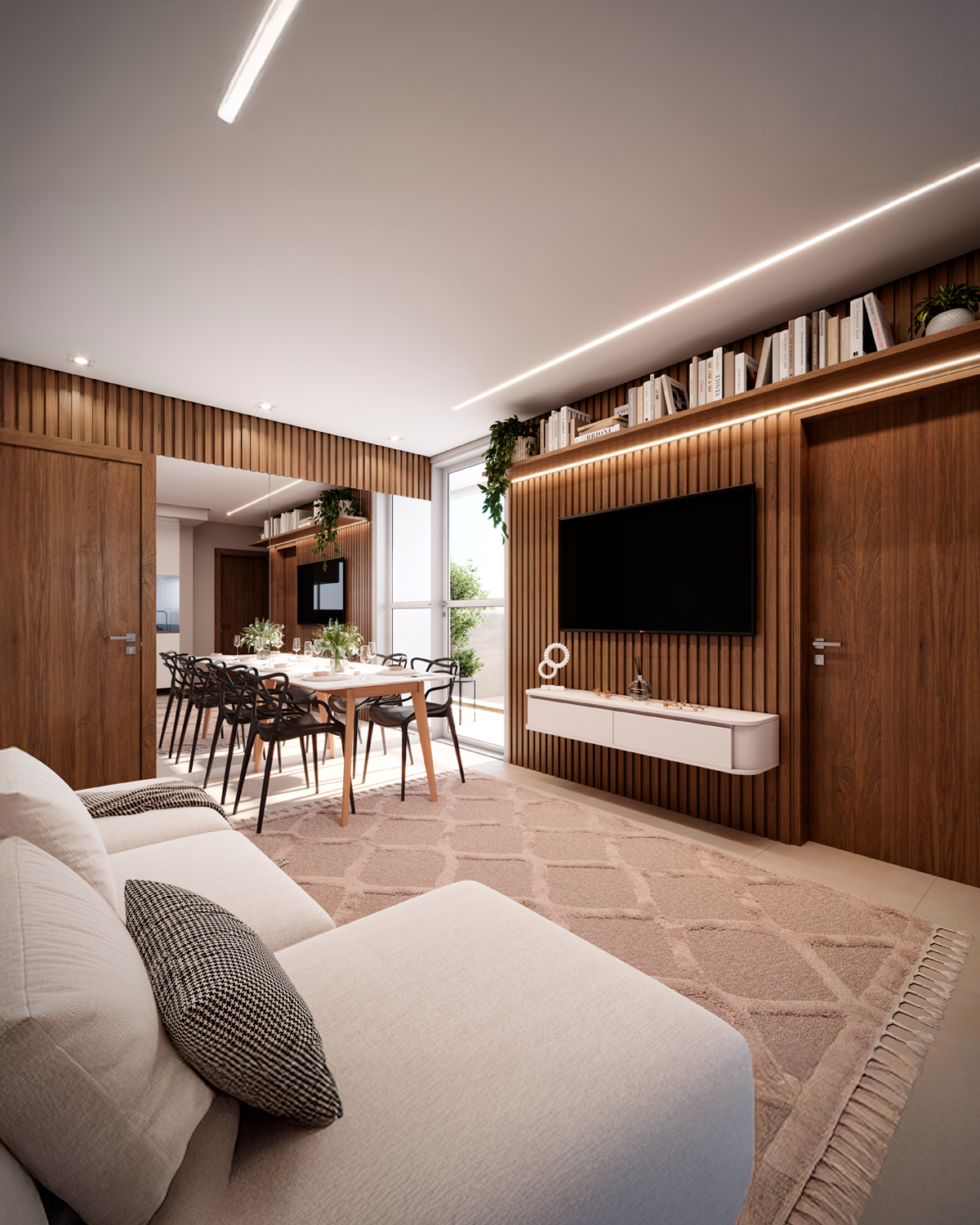 Perspectiva 3D apartamento tipo 1
